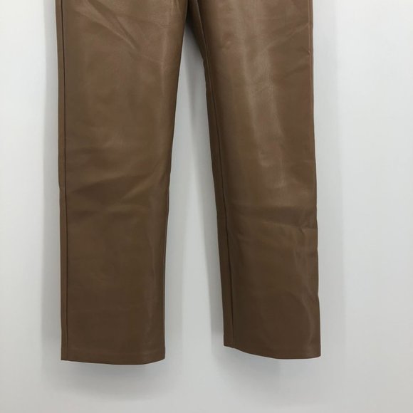 Aritzia Wilfred the Melina Vegan leather tan / camel pants size 6 - Picture 7 of 16